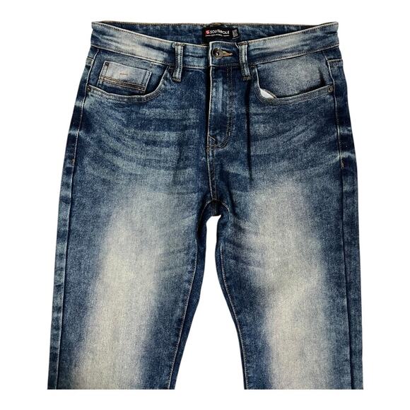Southpole Jeans Men's Size 32x30 Blue Skinny Fit Faded Wash Stretch Denim - Picture 2 of 5